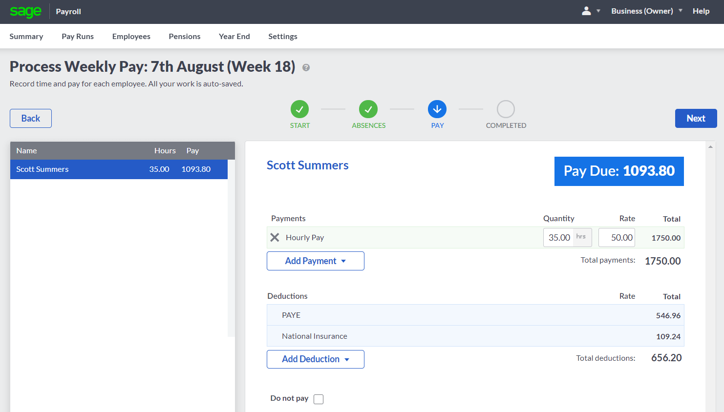 Sage Business Cloud Payroll Professional